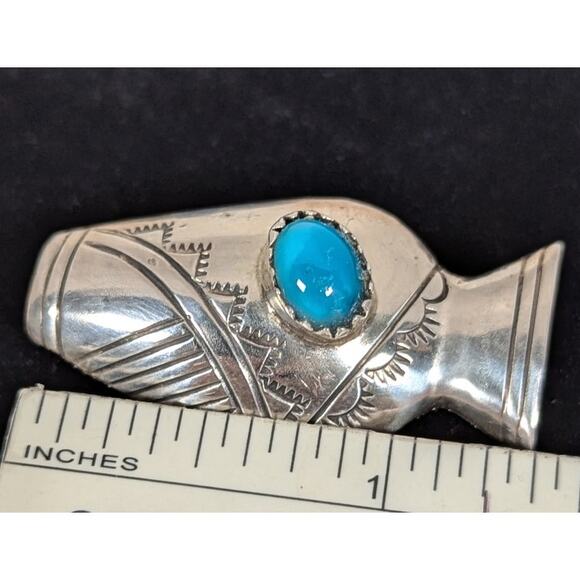 Sterling Silver small Pin/BroochSleeping Beauty bezel set stone - Picture 4 of 7